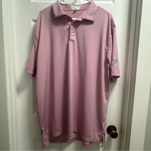 Peter Millar Pink and Blue Striped Polo